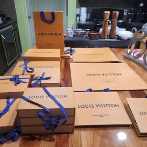 Louis Vuitton Orange Gift Boxes and Bags